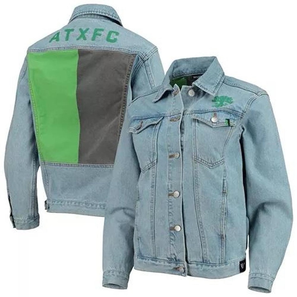 NWOT The Wild Collective ATXFC Denim Jacket - Sz S